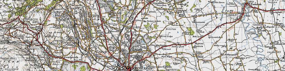 Old map of Borras in 1947