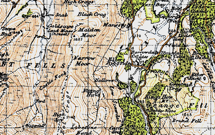 Old map of Borrowdale in 1947