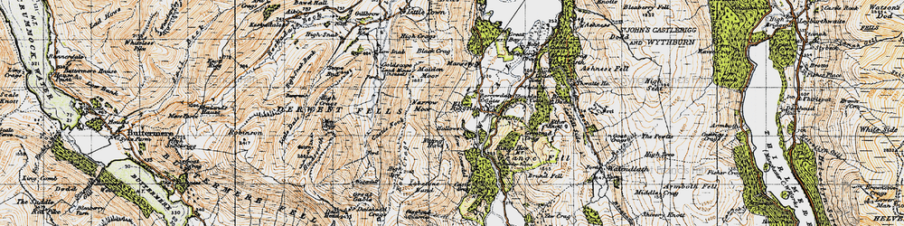 Old map of Borrowdale in 1947