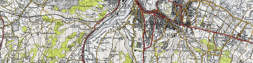 Old map of Borstal in 1946