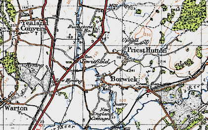 Old map of Borwick in 1947
