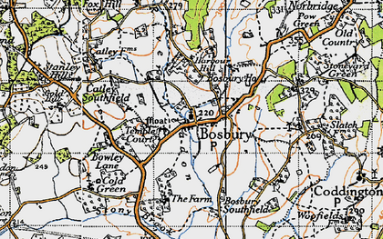 Old map of Bosbury in 1947