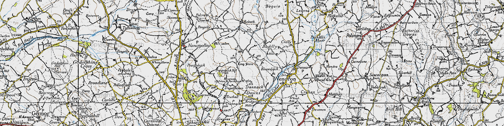 Old map of Boscadjack in 1946