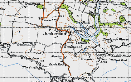 Old map of Bosherston in 1946