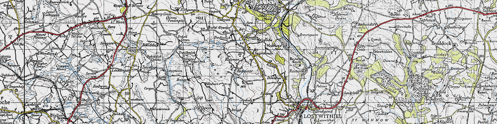Old map of Boslymon in 1946