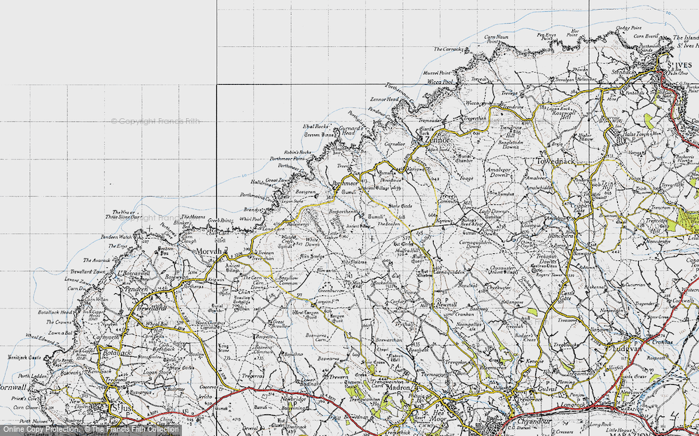 Old Map of Historic Map covering White Downs in 1946