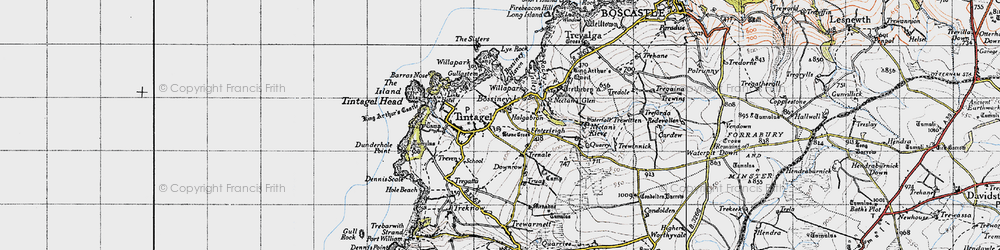 Old map of Bossiney Haven in 1946