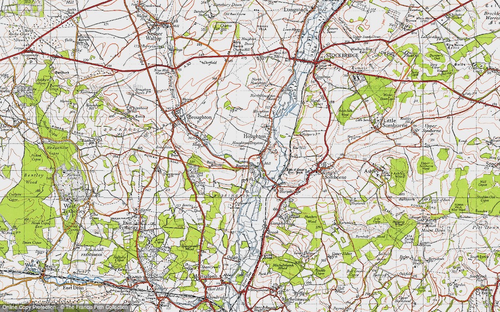Old Map of Bossington, 1945 in 1945