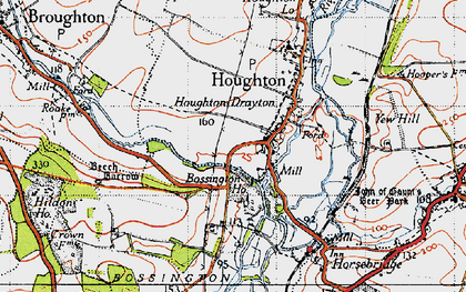 Old map of Bossington in 1945