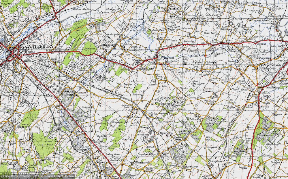 Old Map of Bossington, 1947 in 1947