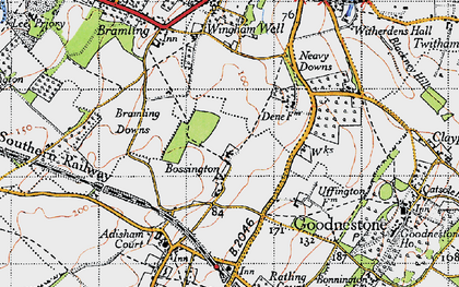 Old map of Bossington in 1947