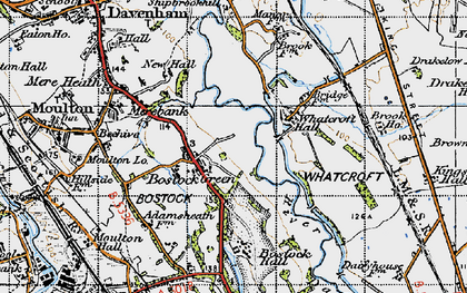 Old map of Bostock Green in 1947
