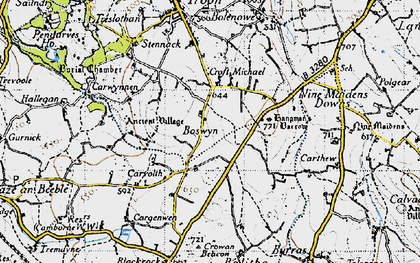 Old map of Boswyn in 1946