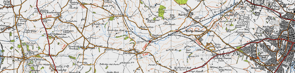 Old map of Botcheston in 1946