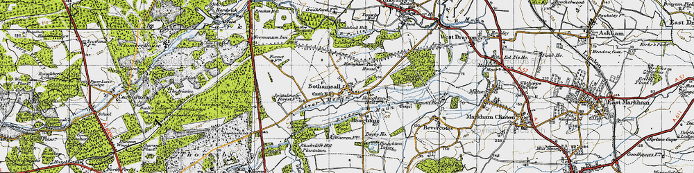 Old map of Bothamsall in 1947