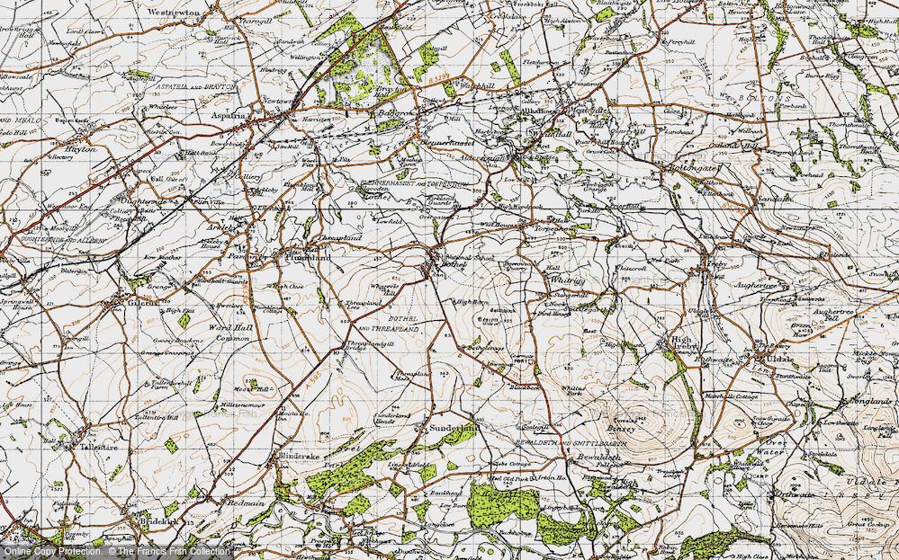 Old Map of Historic Map covering Borrowscale in 1947