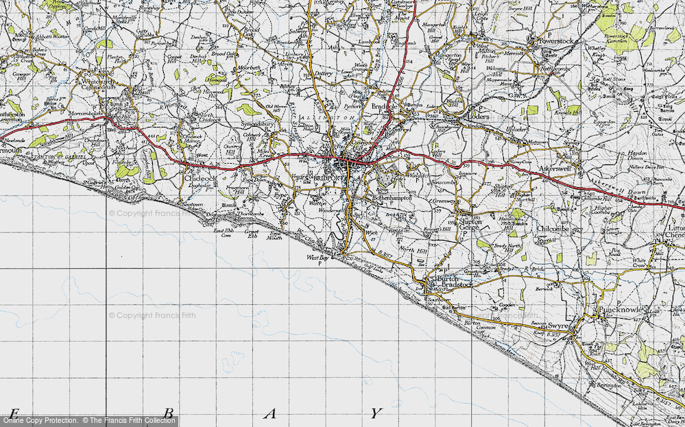 Old Map of Bothenhampton, 1945 in 1945