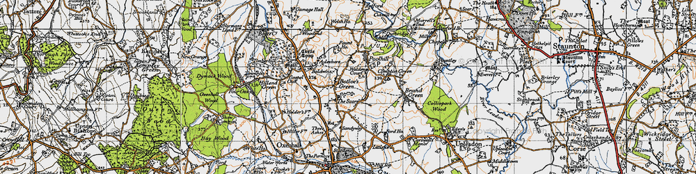 Old map of Botloe's Green in 1947