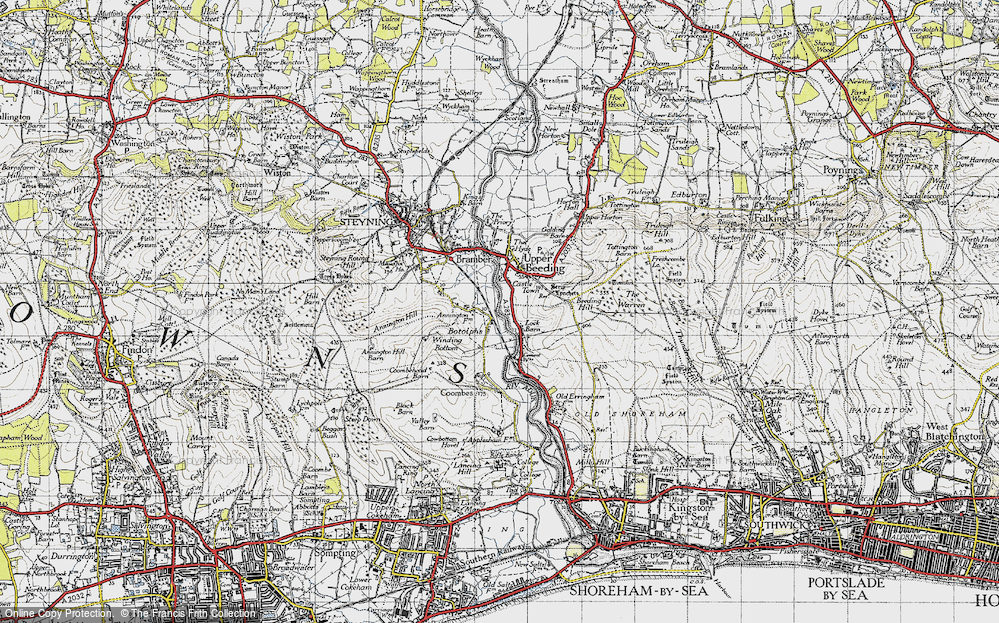 Old Map of Historic Map covering Annington in 1940