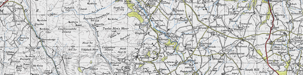 Old map of Botternell in 1946