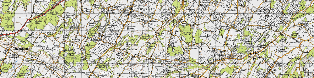 Old map of Bottom Pond in 1946
