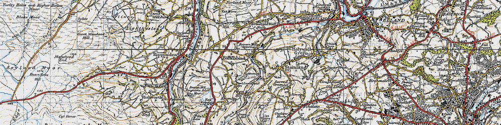 Old map of Bottomley in 1947