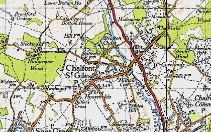 Old map of Bottrells Close in 1945