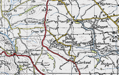 Old map of Botusfleming in 1946