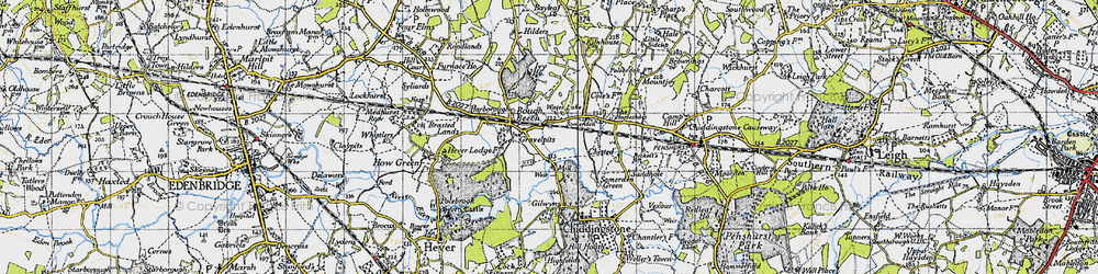 Old map of Bough Beech in 1946