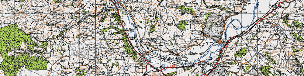 Old map of Boughrood Castle in 1947