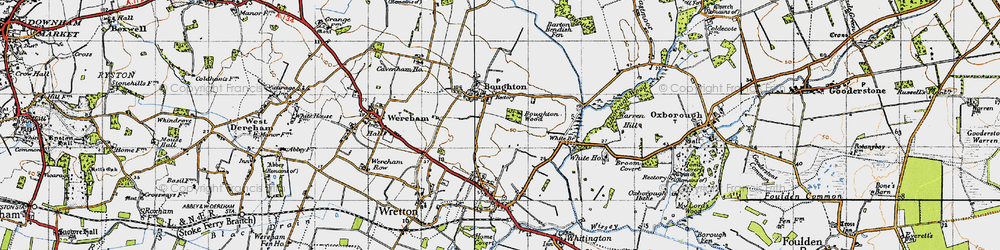 Old map of Boughton Wood in 1946