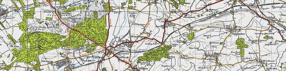 Old map of Boughton in 1947