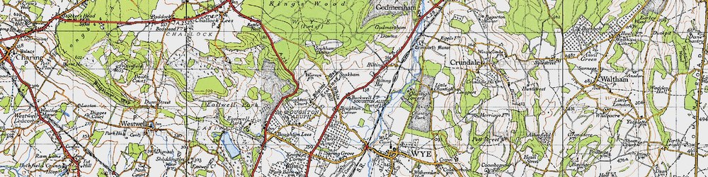 Old map of Boughton Corner in 1940