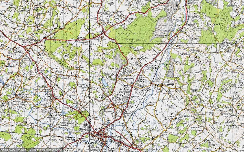 Old Map of Boughton Lees, 1940 in 1940