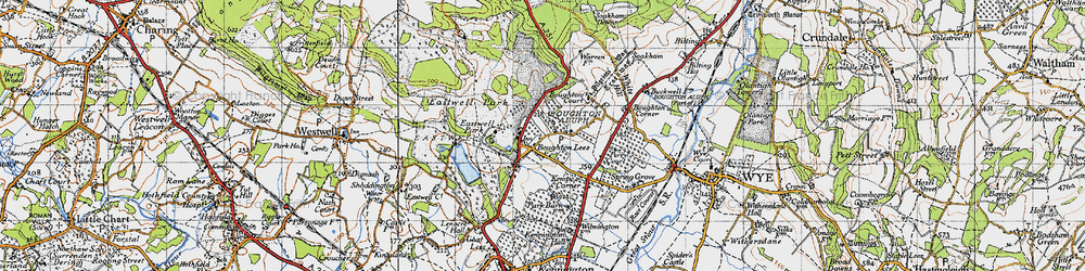 Old map of Boughton Lees in 1940