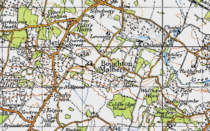 Old map of Boughton Malherbe in 1940