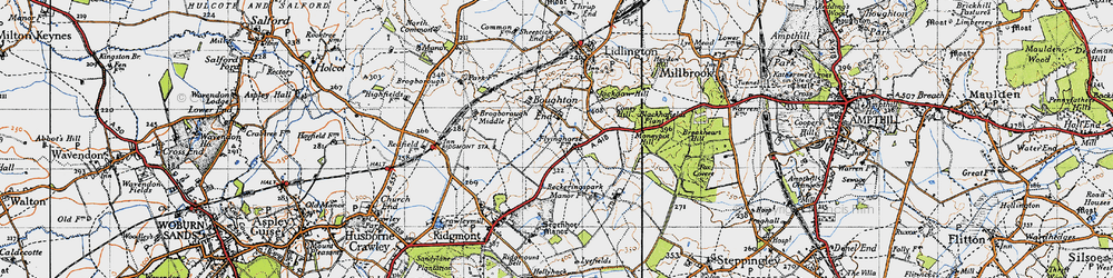 Old map of Bougton End in 1946