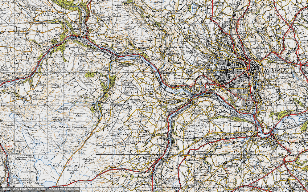 Old Map of Boulder Clough, 1947 in 1947