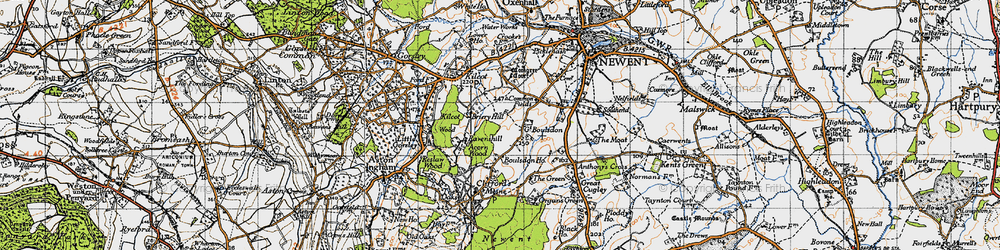 Old map of Boulsdon in 1947