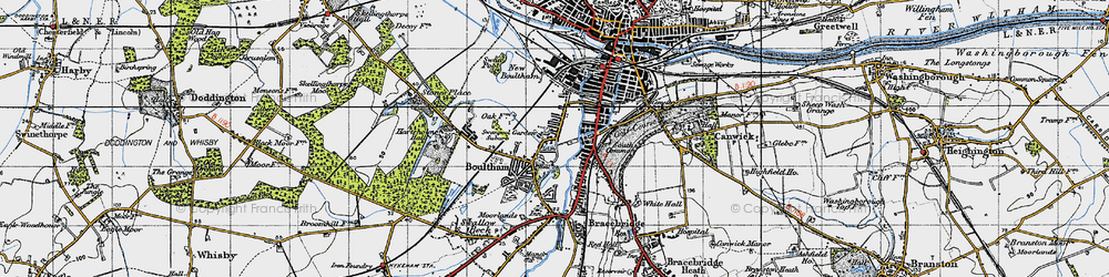 Old map of Boultham in 1947