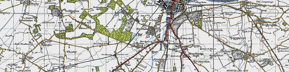 Old map of Boultham Moor in 1947