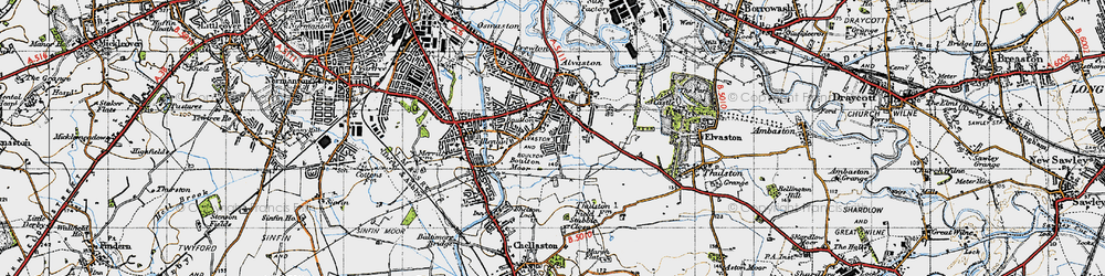 Old map of Boulton Moor in 1946