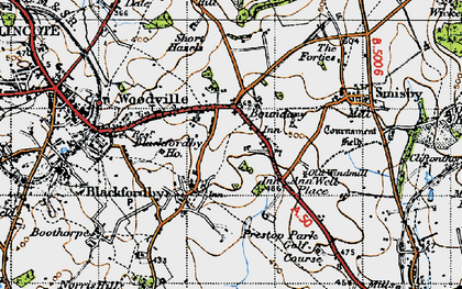 Old map of Blackfordby Ho in 1946