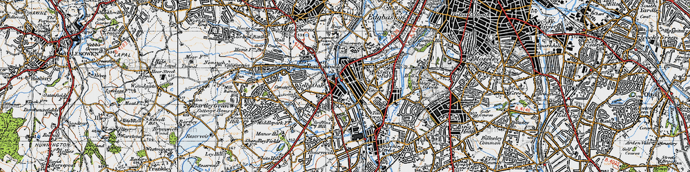 Old map of Bournbrook in 1947