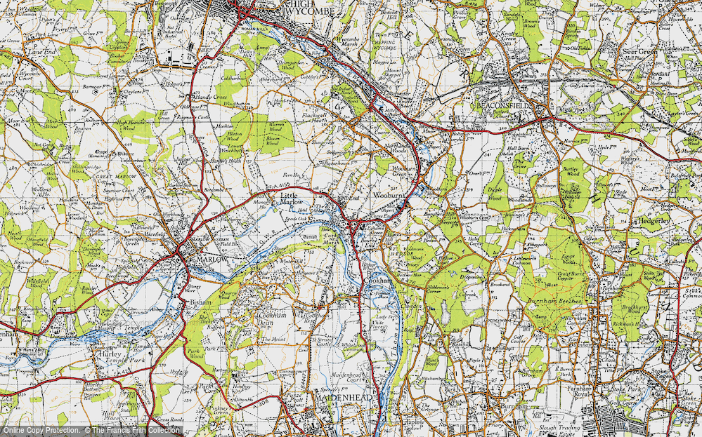 Old Map of Bourne End, 1945 in 1945