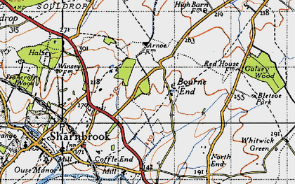 Old map of Bourne End in 1946