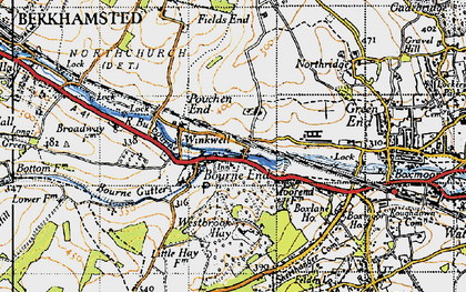 Old map of Bourne End in 1946