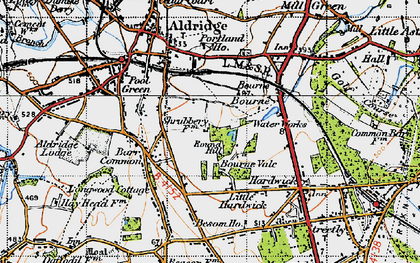 Old map of Bourne Vale in 1946