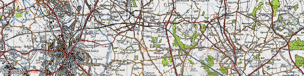 Old map of Barr Beacon in 1946
