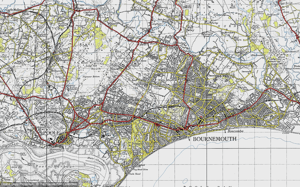 Old Map of Bourne Valley, 1940 in 1940